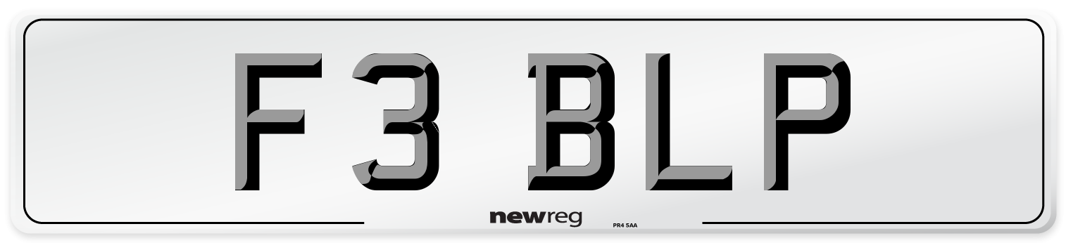 F3 BLP Number Plate from New Reg
